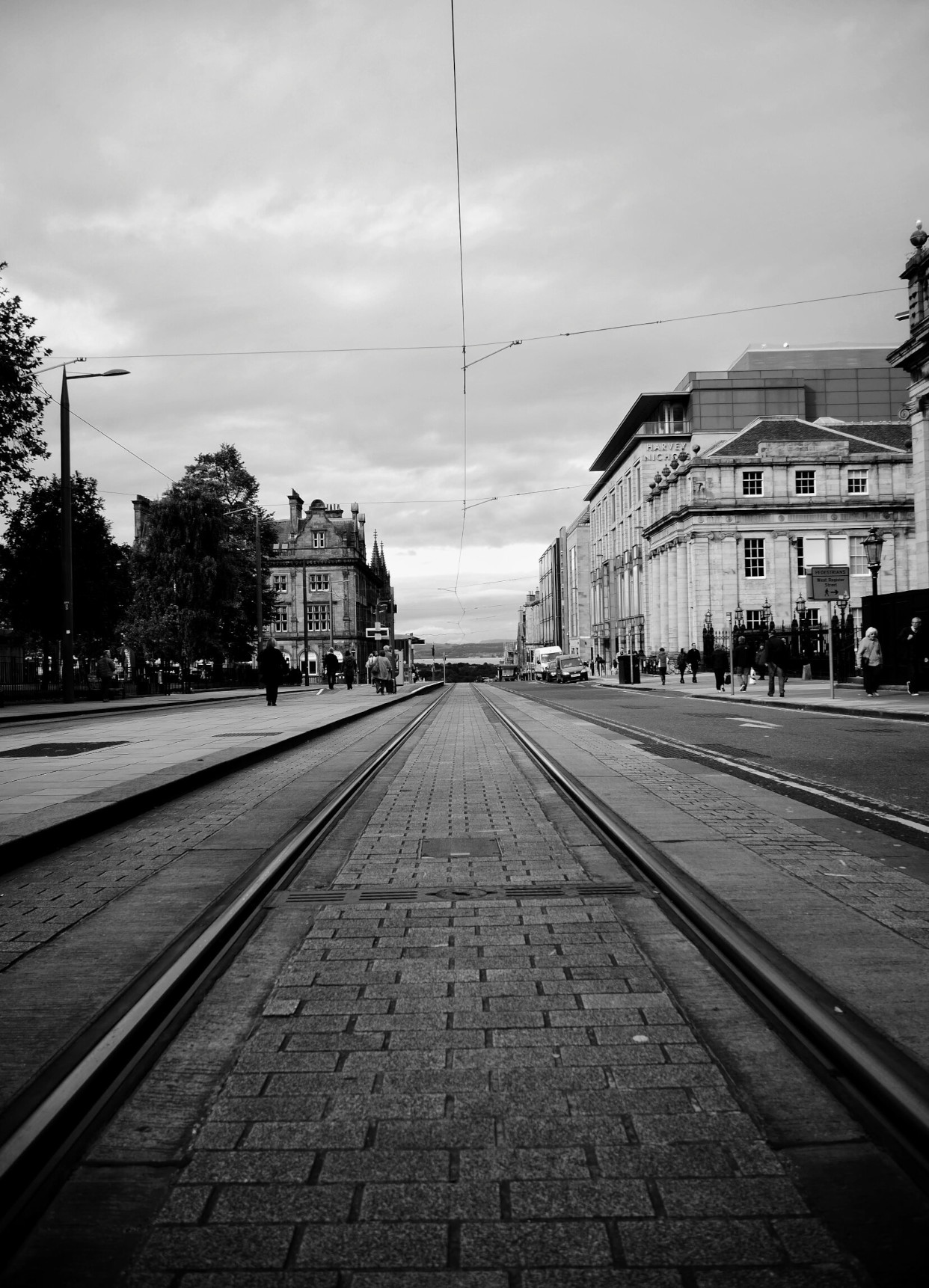 Black and White Tram Lines